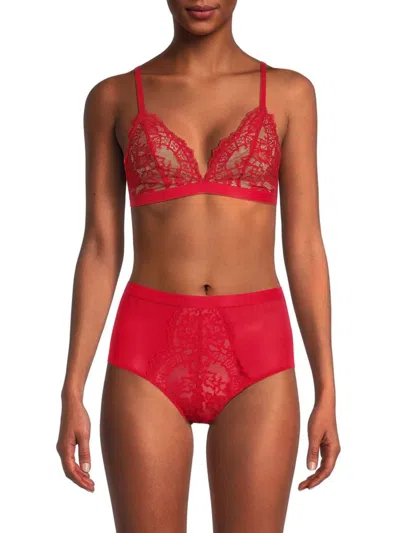 Wolford Women's Lace Triangle Bra In Red