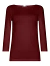Wolford Fitted Knitwear Boat Neckline In Burgundy