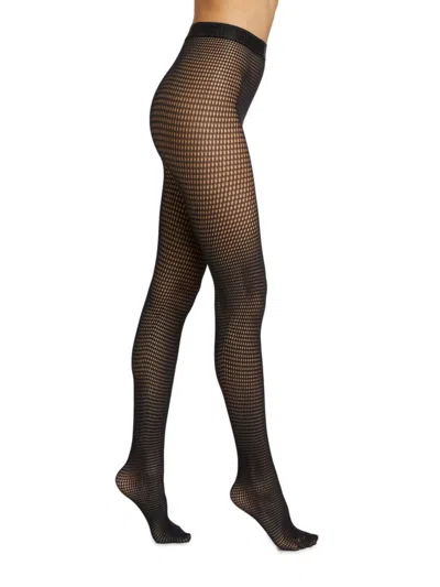 Wolford Women's The W Grid Net Tights In Black