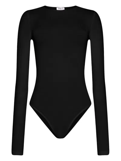 Wolford Seamless Cotton Crew Neck Body In Black