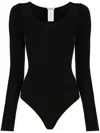 Wolford Deep V String Modal Blend Bodysuit In Black