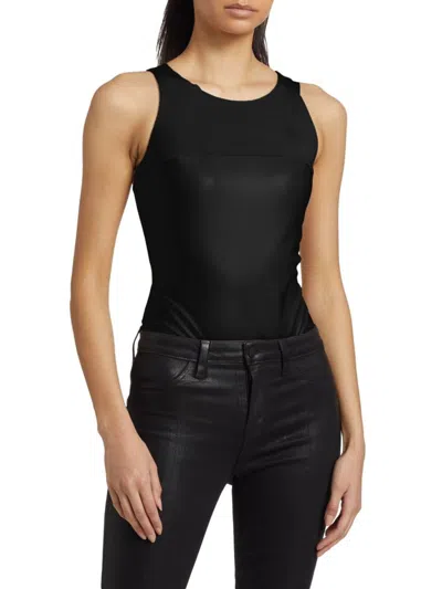Wolford Mixed Media String Bodysuit In Black
