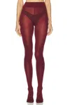 Wolford Velvet De Luxe Tights In Burgundy