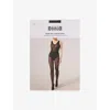 Wolford Womens 9180 Black/black Velvet Net Illusion Stretch-woven Tights In Black