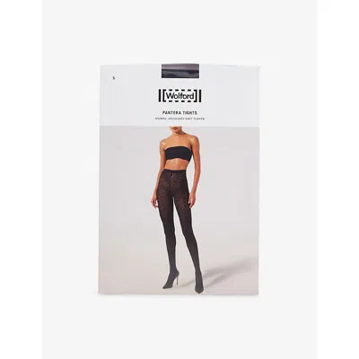 Wolford Womens Black Pantera Animal-print Tights Xs