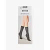 Wolford Womens Black/black Dot-pattern Sheer Stretch-woven Socks In Black