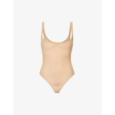 Wolford Womens Clay Scoop-neckline Stretch-mesh Body