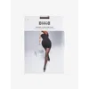 Wolford Womens Dark Wood Individual 10 Back Seam Stretch-woven Tights
