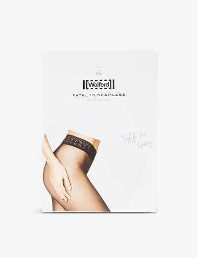 Wolford Fatal 15 Seamless Stretch-knit Tights In Gobi