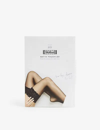Wolford Satin Touch 20 Stay Up Stockings In Gobi