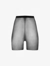 Wolford Womens Semi-sheer High-rise Stretch-tulle Shorts Black