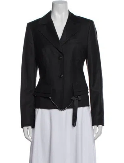 Pre-owned Wolford Wool Blazer In Black