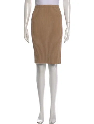 Pre-owned Wolford Wool Knee-length Skirt In Neutral
