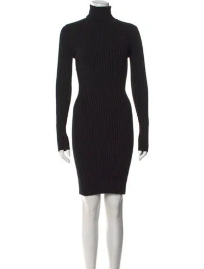Pre-owned Wolford Wool Mini Dress In Black