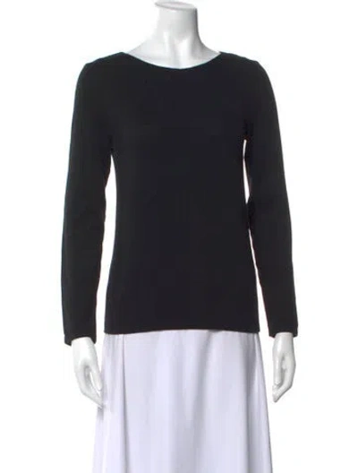 Pre-owned Wolford Wool Scoop Neck Top In Black