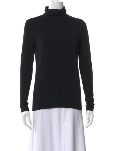 Pre-owned Wolford Wool Turtleneck Top In Black