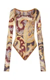 Wolford X Etro Paisley-print Bodysuit In Multi