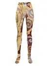 Wolford X Etro Baroque-print Tights In Red