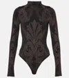 Wolford X Etro Metallic Jacquard Bodysuit In Black