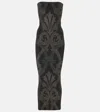 Wolford X Etro Metallic Jacquard Midi Dress In Black
