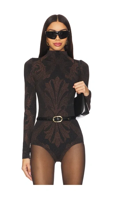 WOLFORD X ETRO METALLIC JACQUARD BODYSUIT