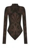 Wolford X Etro Metallic Jacquard Bodysuit In Black