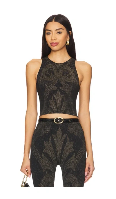 WOLFORD X ETRO METALLIC JACQUARD CROP TOP
