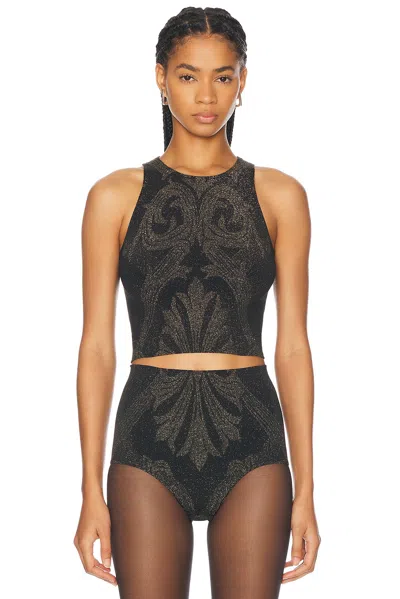 WOLFORD X ETRO METALLIC JACQUARD CROP TOP