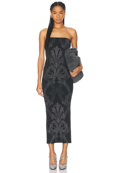 Wolford X Etro Metallic Jacquard Dress In Black & Silver