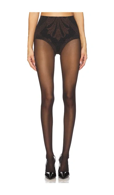 Wolford X Etro Metallic Jacquard Shorts In Black & Copper