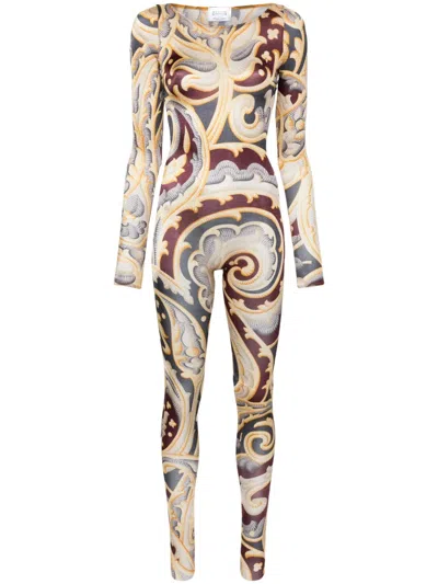 Wolford X Etro Paisley-print Catsuit In 灰色