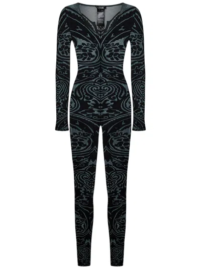 Wolford X Etro Paisley Tattoo Jumpsuit In Grey