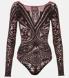 Wolford X Etro Paisley Tattoo Body In Brown