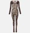 Wolford X Etro Paisley Tattoo Jumpsuit In Brown