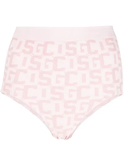 Wolford X Gcds Basic Monogram High-waisted Brief In 3168 Pink Mono
