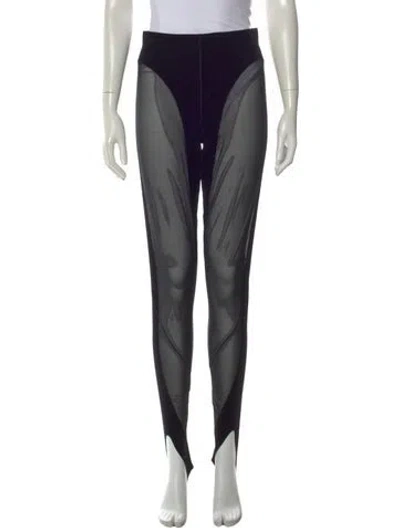 Pre-owned Wolford X Mugler Nylon Skinny Leg Pants In Black