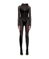 Wolford X Mugler Sheer Long-length Catsuit In Black