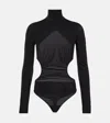Wolford X N21 Cutout Turtleneck Bodysuit In Black