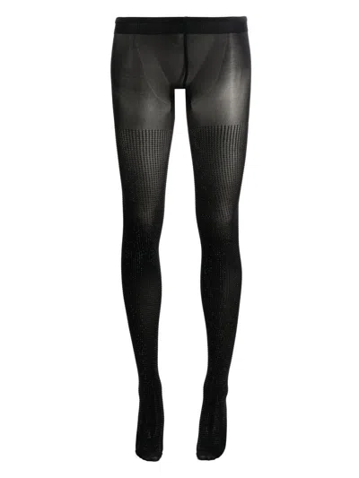 Wolford X Sergio Rossi Studded Tights In Black