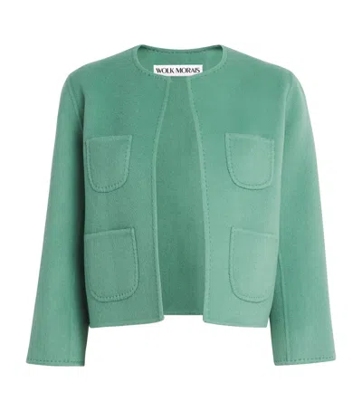 Wolk Morais Cashmere Four Pocket Jacket In Green