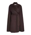 Wolk Morais Cashmere On Set Cape Coat In Brown