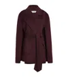 Wolk Morais Cashmere Tie-waist Cape In Burgundy