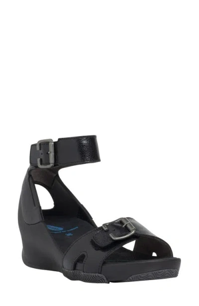 Wolky Eraza Ankle Strap Sandal In Black