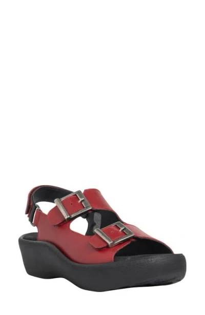 Wolky Fortune Platform Slingback Sandal In Red
