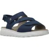 Wolky Ikaria Ankle Strap Platform Wedge Sandal In Denim Nubuck