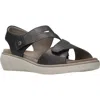 Wolky Ikaria Ankle Strap Platform Wedge Sandal In Inox Biocare
