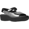 Wolky Jewel Slingback Platform Sandal In Grey Nubuck
