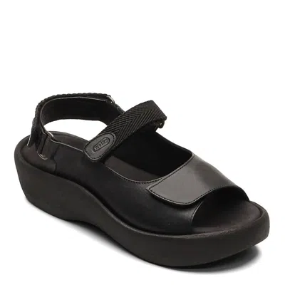 Wolky Jewel Sandal In Smooth Leather Black