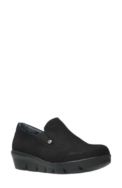 Wolky Mesita Wedge Slip-on Trainer In Black