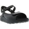 Wolky Pichu Quarter Strap Sandal In Black Leather